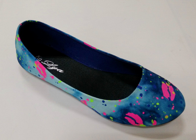 fabric upper with colorful print simple flat ladies casual s